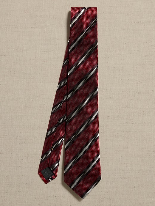Banana Striped Silk Necktie