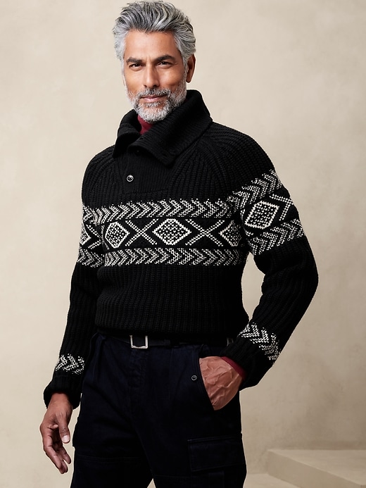 Image number 1 showing, Arran Fair Isle Sweater