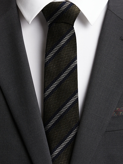 Banana Striped Silk Necktie