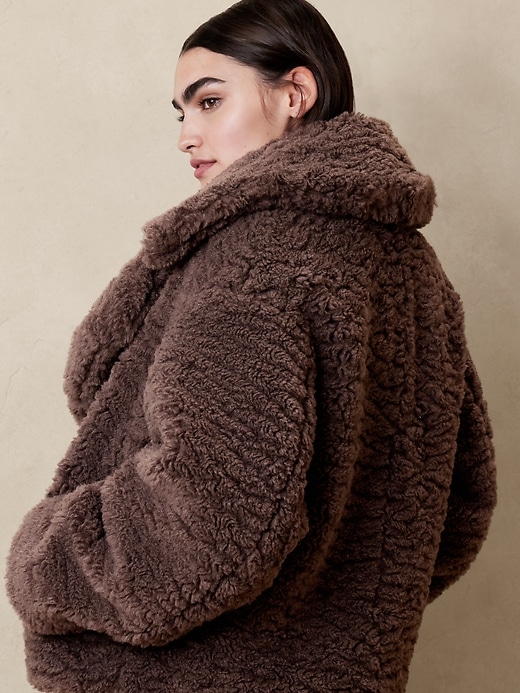 Image number 2 showing, Cropped Sherpa Coat
