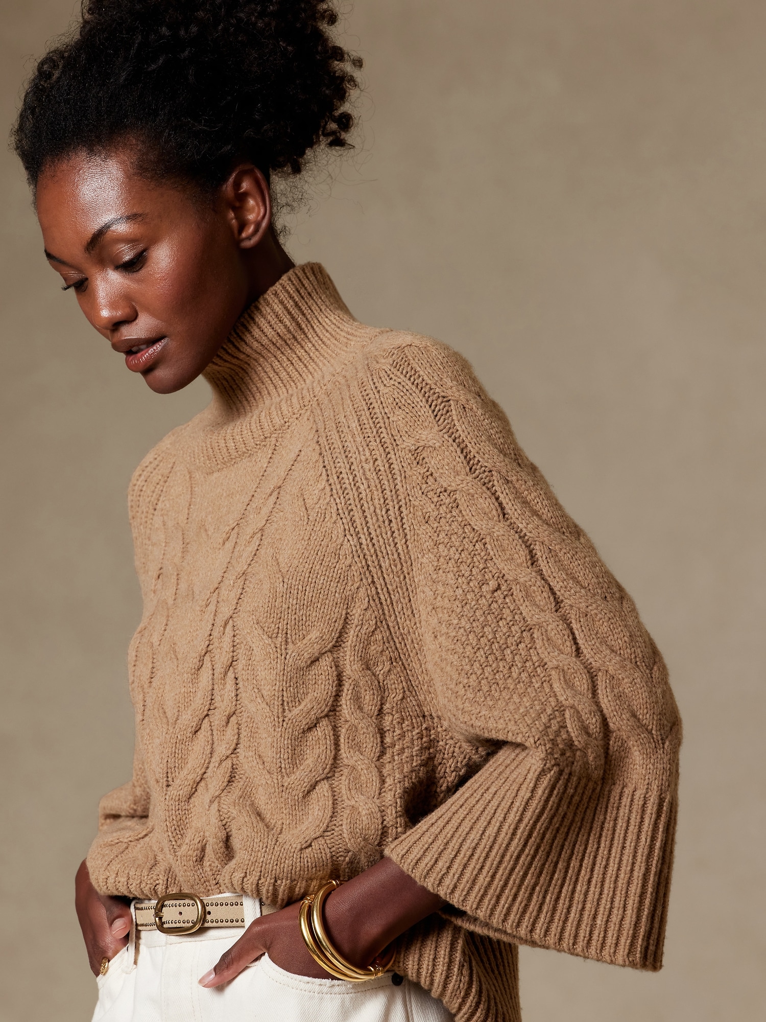 Petite Cavo Flare-Sleeve Sweater | Banana Republic