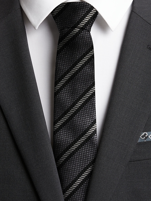 Banana Striped Silk Necktie