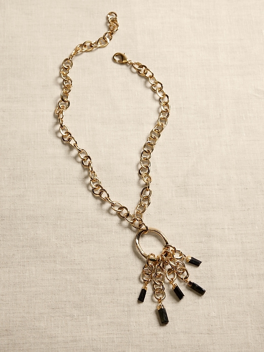 Black Tourmaline Charm Necklace &#124 Aureus + Argent