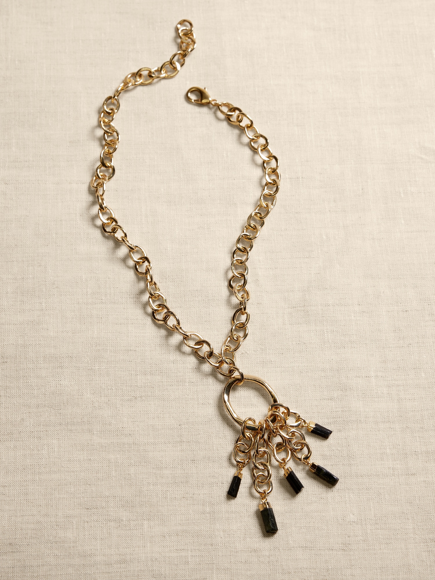 Black Tourmaline Charm Necklace &#124 Aureus + Argent