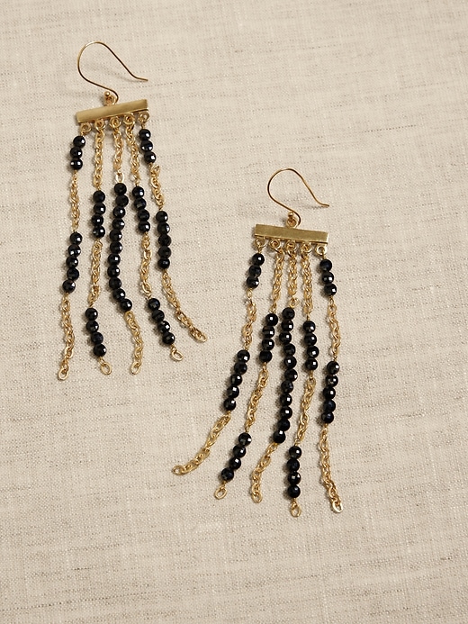 Black Spinel Waterfall Earrings &#124 Aureus + Argent