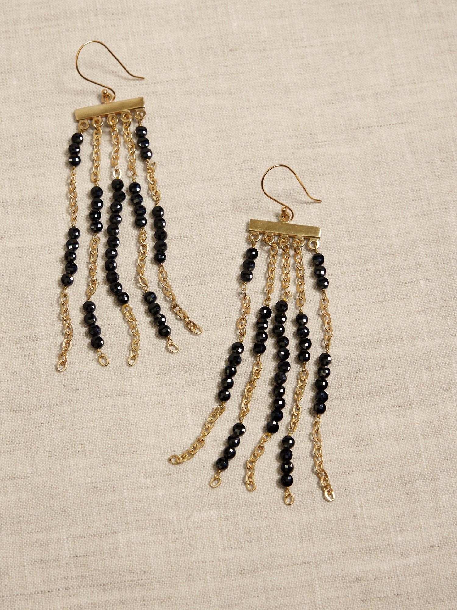 Black Spinel Waterfall Earrings &#124 Aureus + Argent