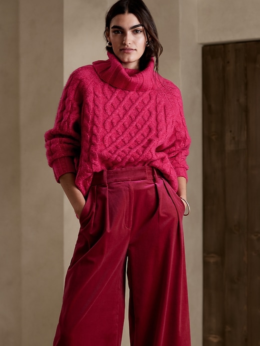Image number 1 showing, Cesta Oversized Cable-Knit Sweater
