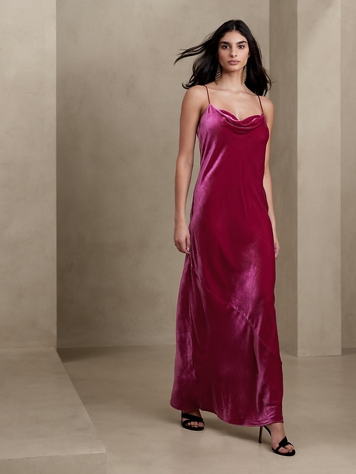 Image number 1 showing, Rita Velvet Maxi Dress