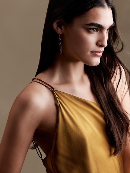 Divine Silk One-Shoulder Dress | Banana Republic