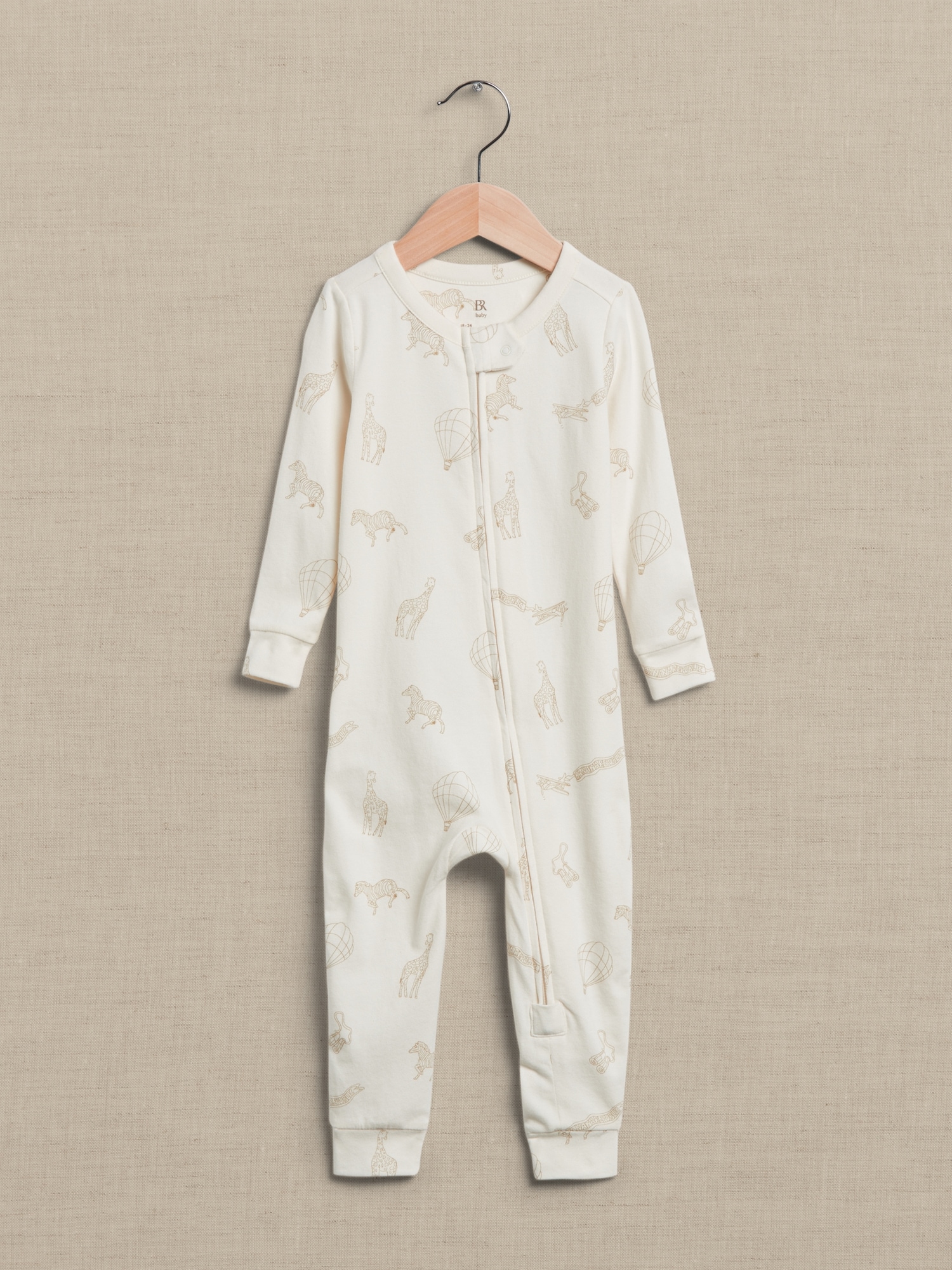 Banana Republic Brushed Long-Sleeve One-Piece for Baby multi. 1