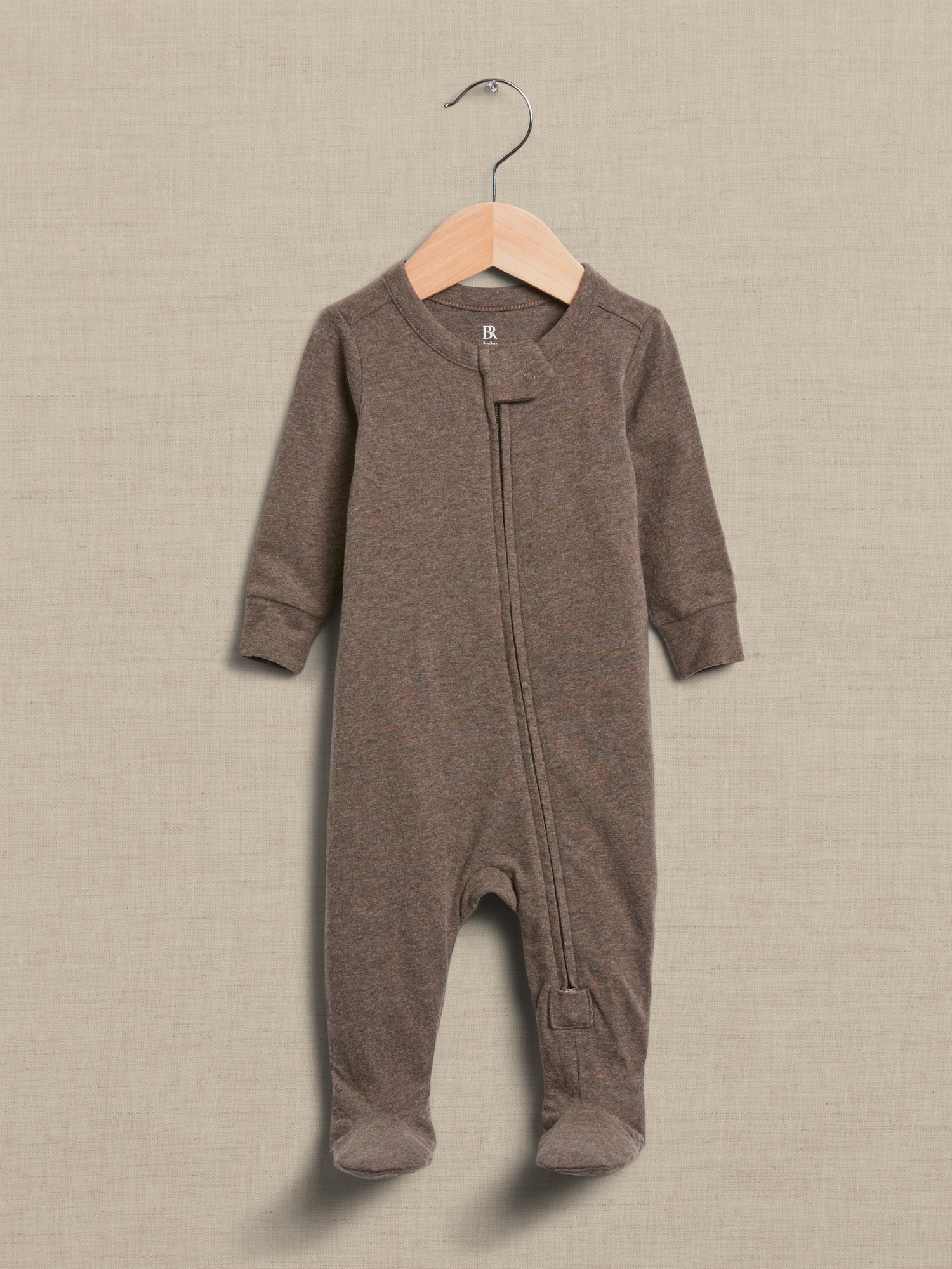 Banana Republic Brushed Footed One-Piece for Baby brown. 1