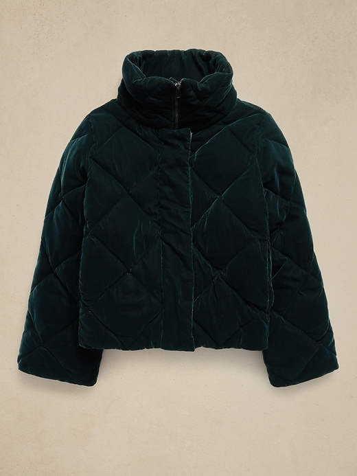 Image number 4 showing, Snowdon Velvet Puffer Coat