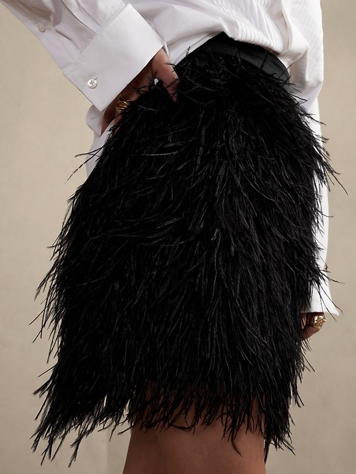 Image number 3 showing, Luna Ostrich Feather Mini Skirt