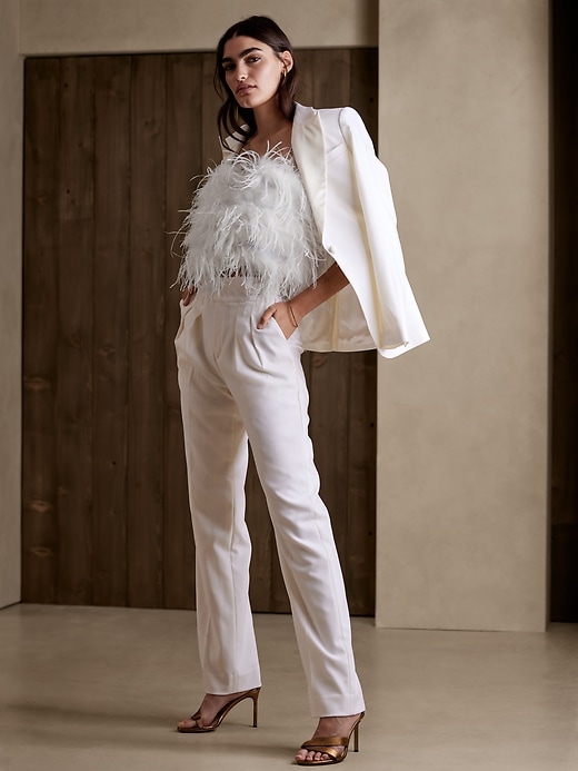 Luna Ostrich Feather Top Banana Republic