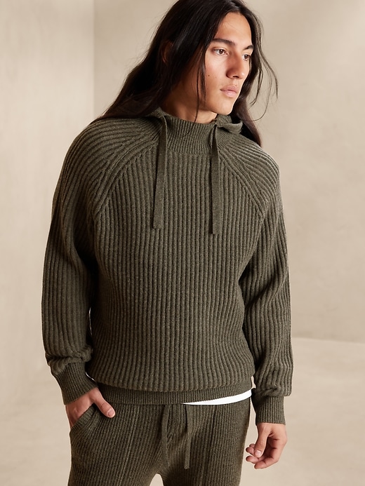 Image number 1 showing, Merino-Cashmere Hoodie