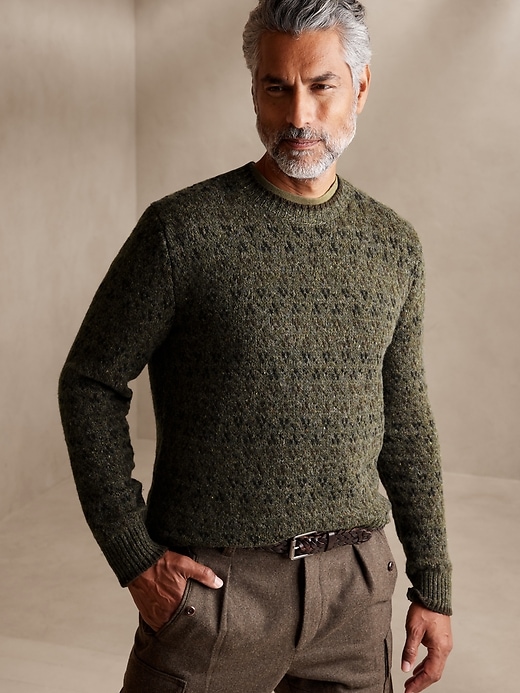 Image number 1 showing, BR ARCHIVES Diamond Wool-Blend Sweater