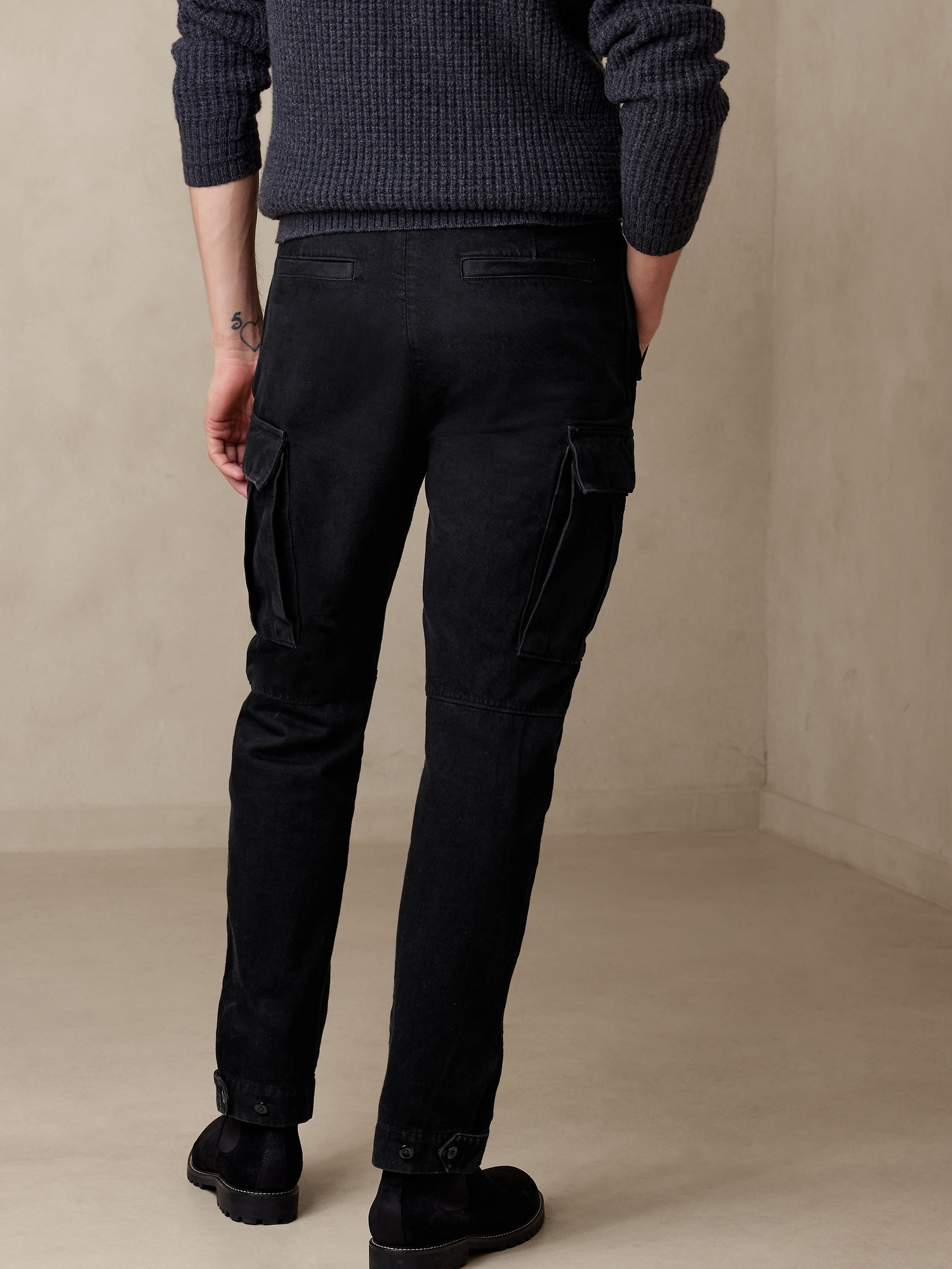 ATON Washed Cashmere Wide Tapered Pants-