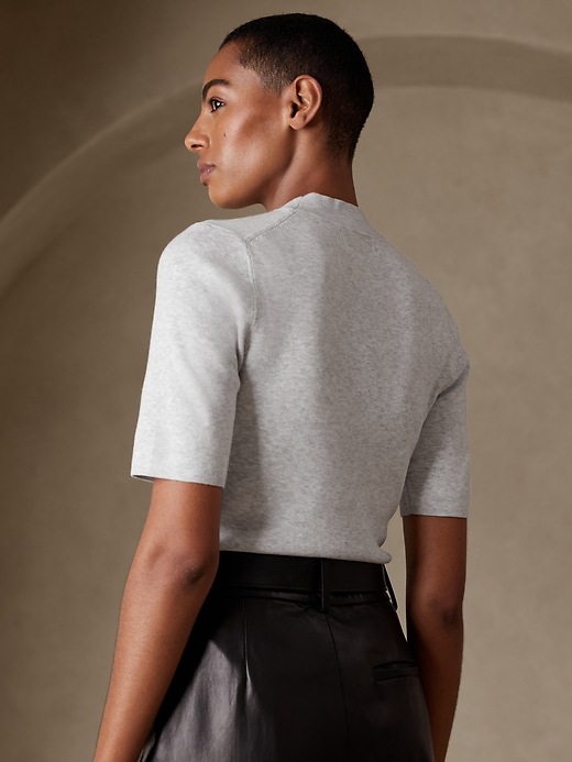 gray mock neck top