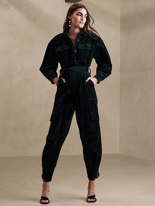 Mia Velvet Jumpsuit Banana Republic