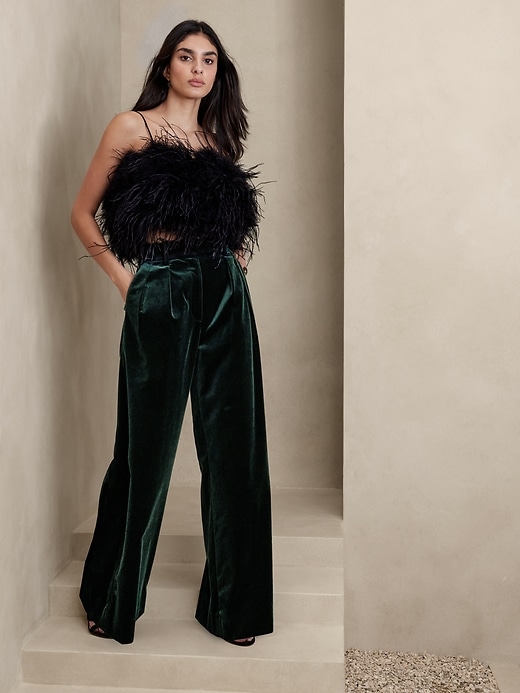 Wide Leg Velvet Pants