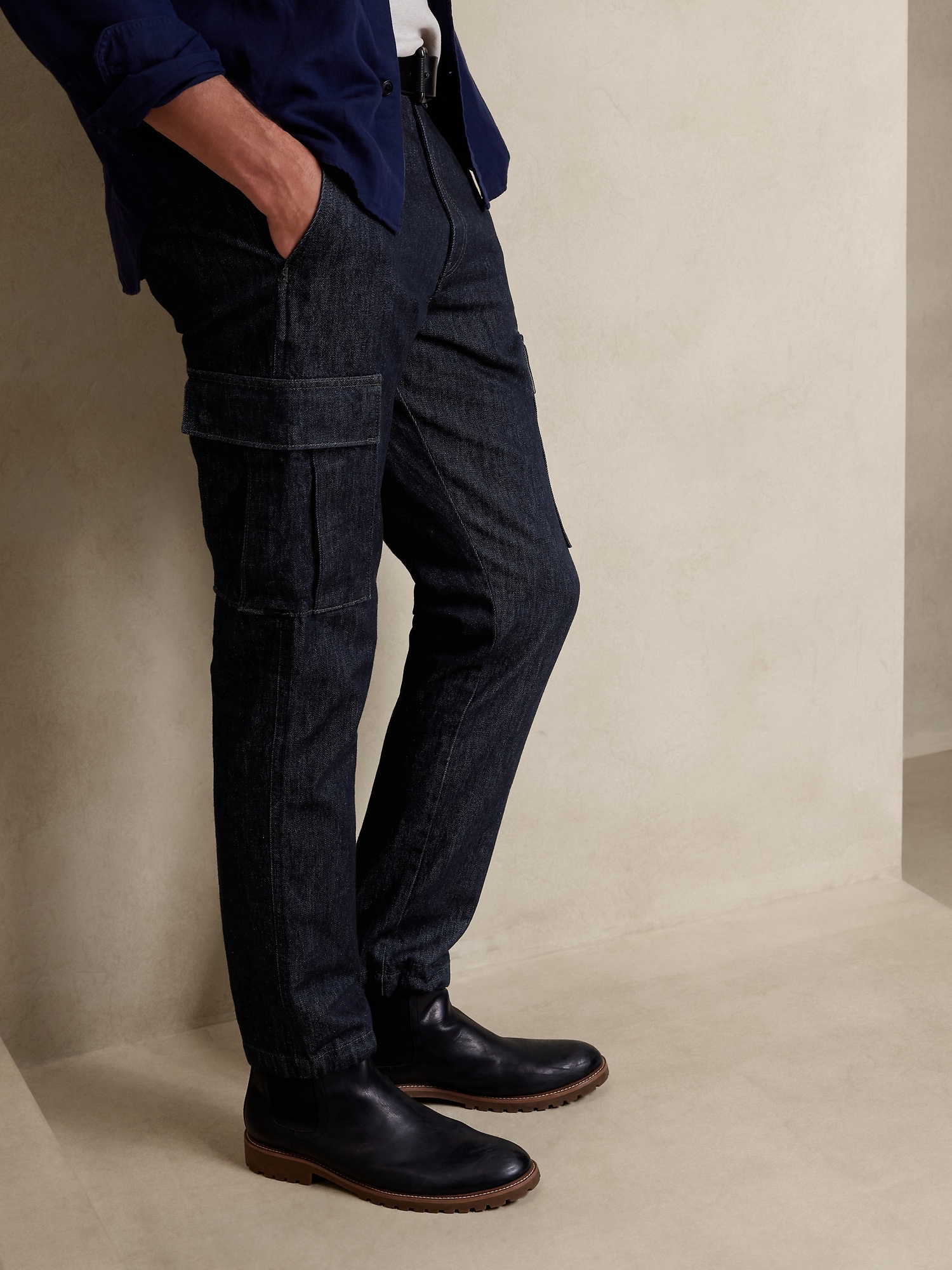 Tapered Denim Cargo Pant | Banana Republic