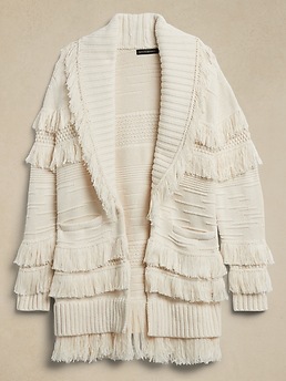 Mesa Fringed Cardigan | Banana Republic