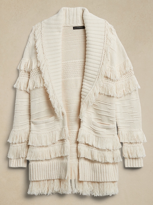 Mesa Fringed Cardigan Banana Republic