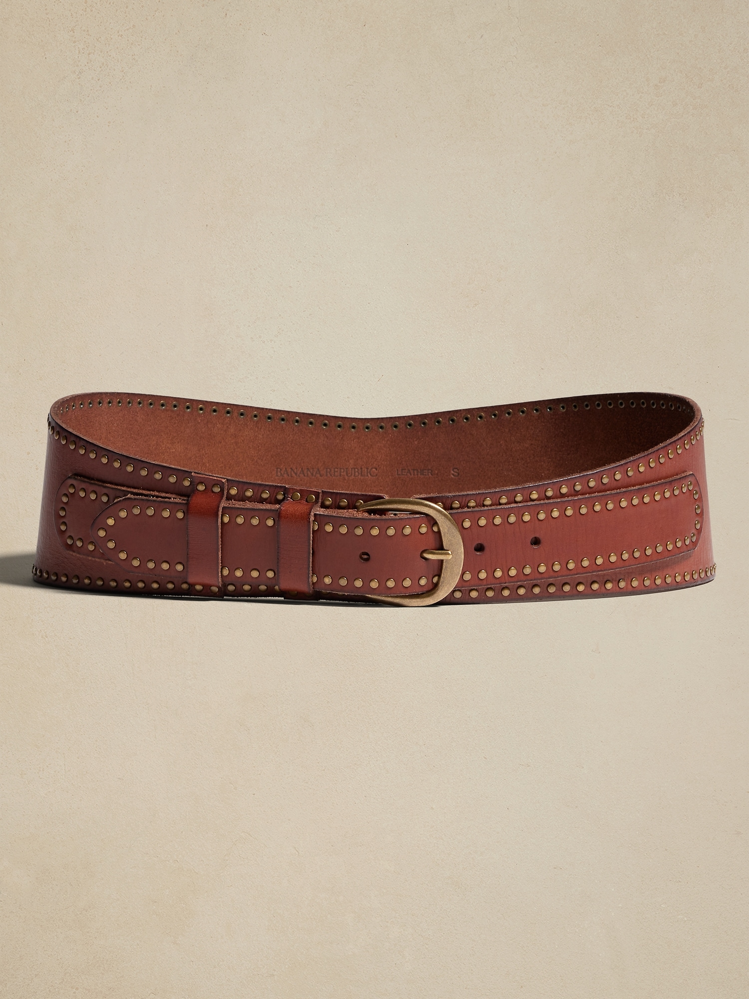 Banana Republic Valle Studded Belt brown. 1