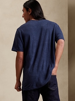 Linen Crew-Neck T-Shirt | Banana Republic