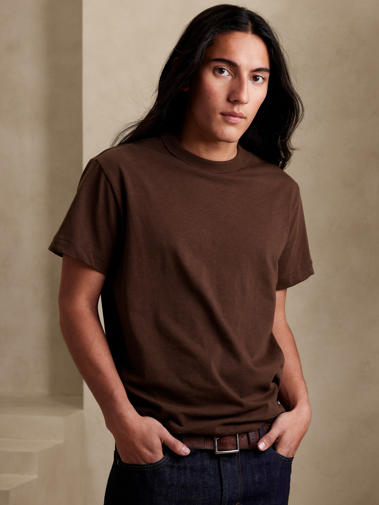 Rugged Slub Crew Neck T Shirt Banana Republic 8909