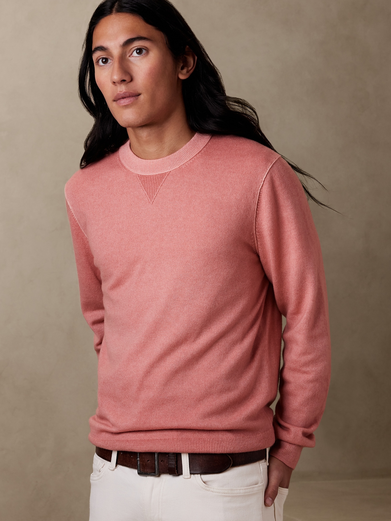 Banana Republic Alto Merino-Cashmere Sweater pink. 1