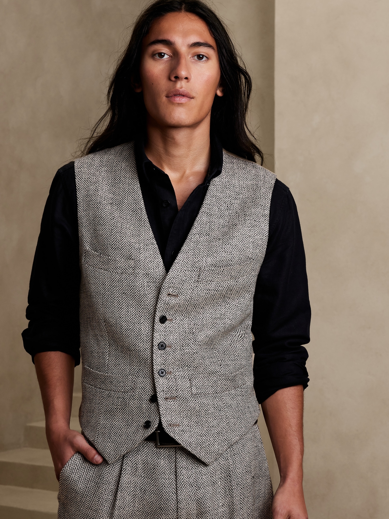 Ostuni Linen Suit Vest