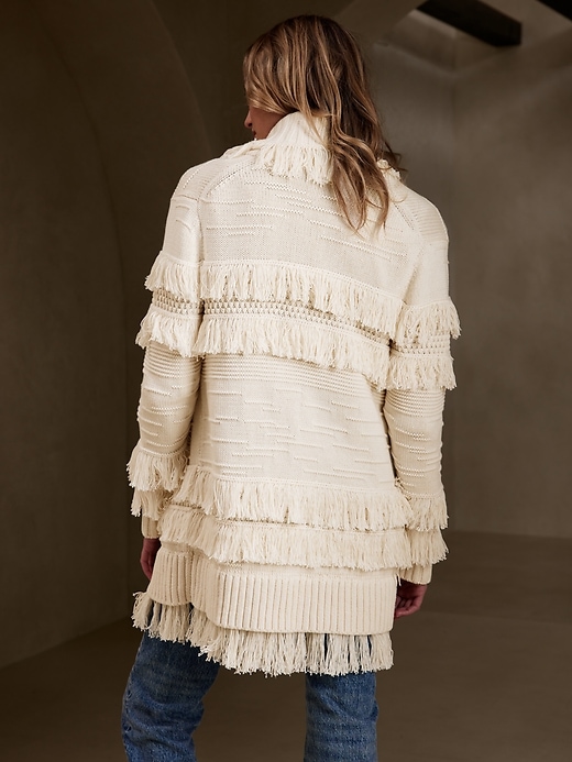 Mesa Fringed Cardigan | Banana Republic