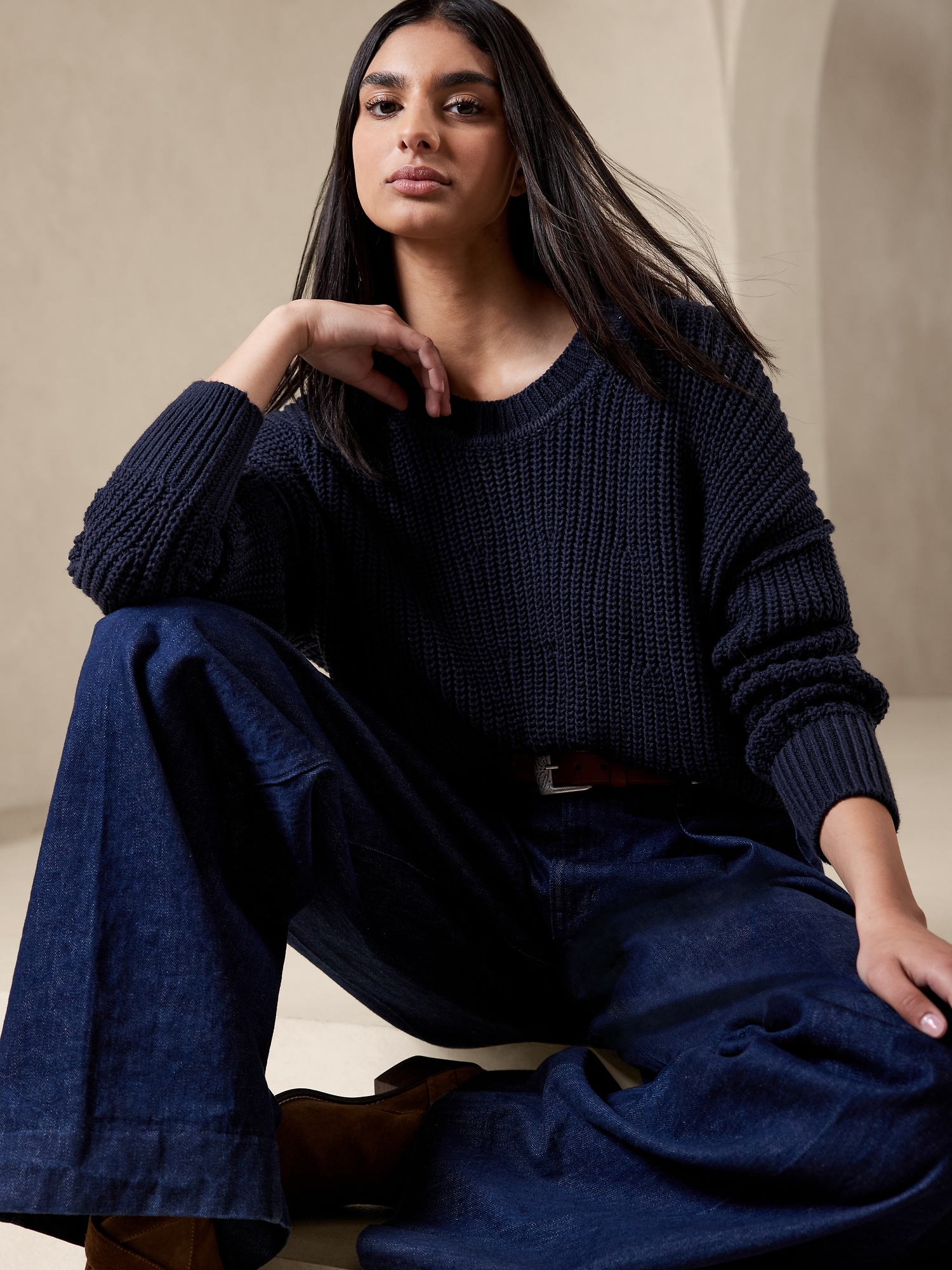 Tiernan Relaxed Chunky Cotton Sweater
