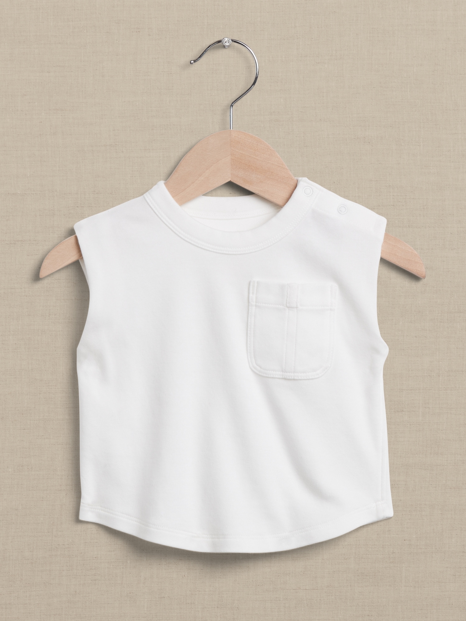 Banana Republic Essential SUPIMA® Muscle Tank for Baby + Toddler white. 1