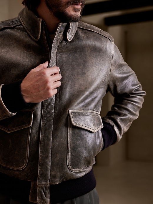 Men's Leather Mustang A2 Flight Jacket