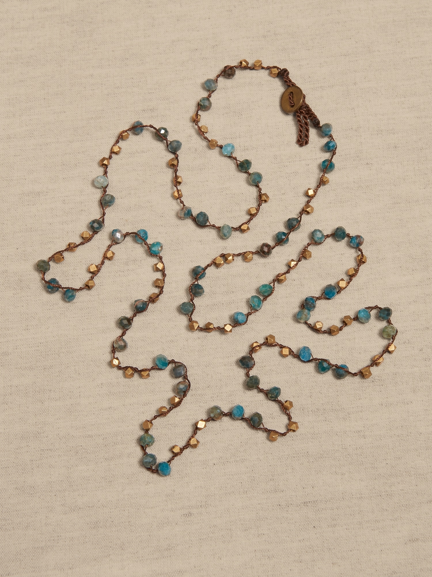 Blue Apatite Knotted Necklace &#124 Aureus + Argent