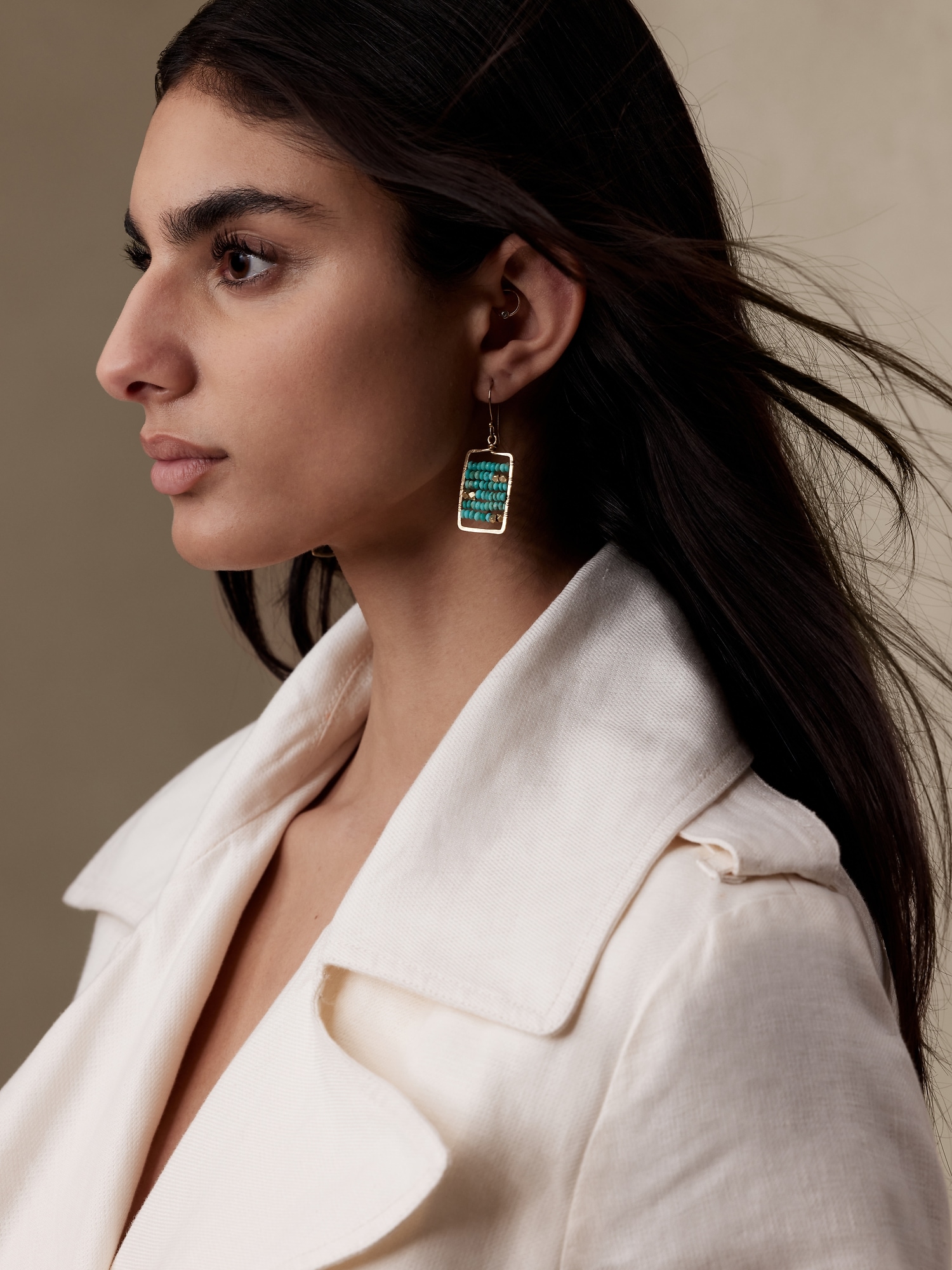 Turquoise Bead Abacus Earrings by Aureus + Argent | Banana