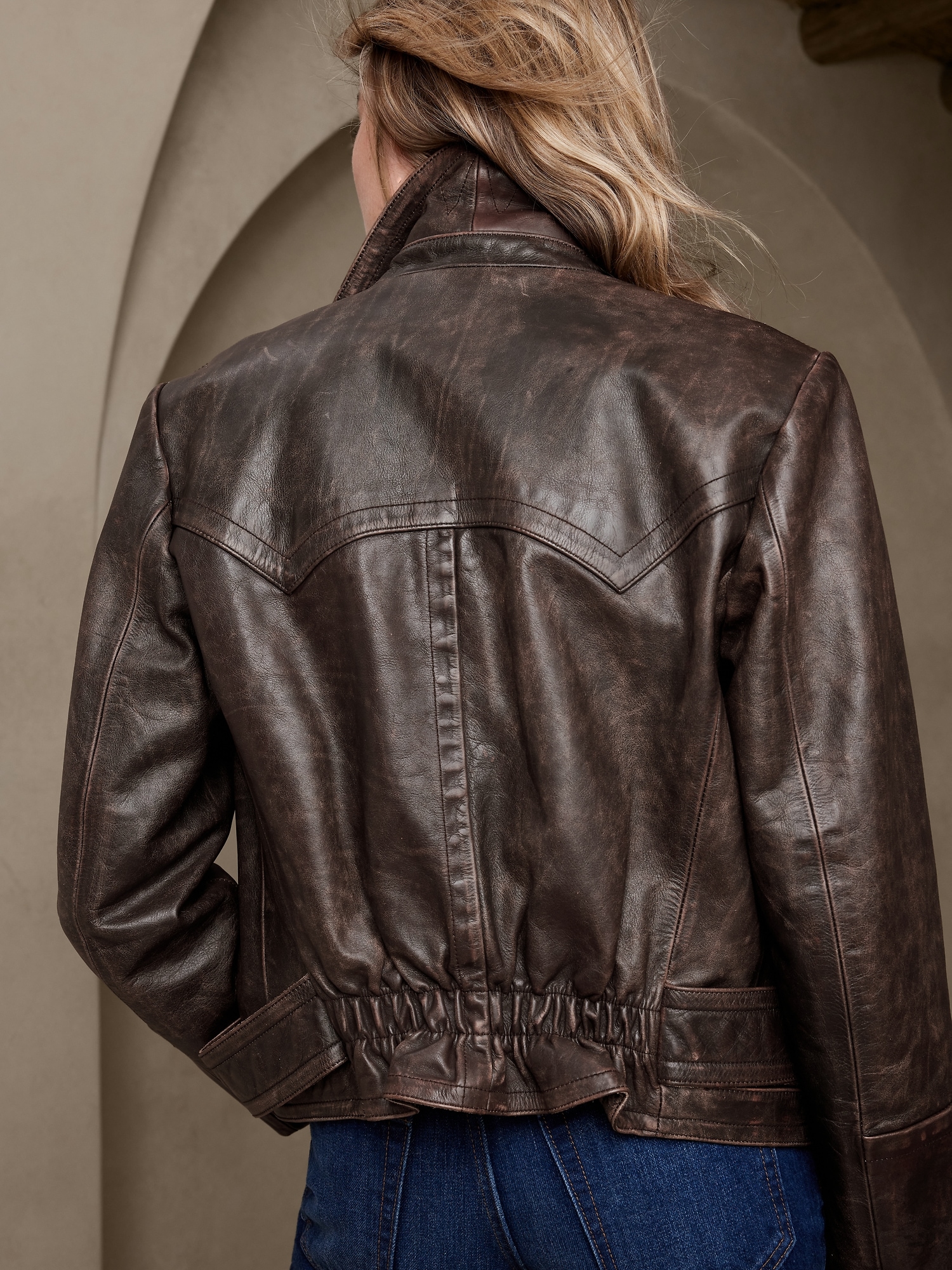 Canyon Leather Moto Jacket | Banana Republic