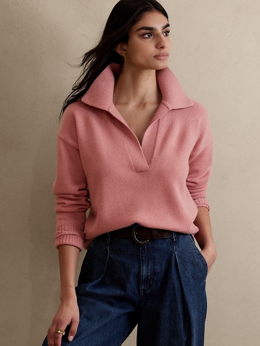 Banana Republic Luna Cashmere Sweater Polo. 2 Banana Republic Luna Cashmere Sweater Polo. 2