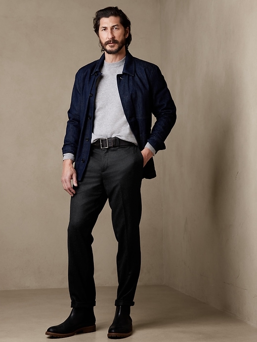 Tapered Perfect Flannel Dress Pant | Banana Republic
