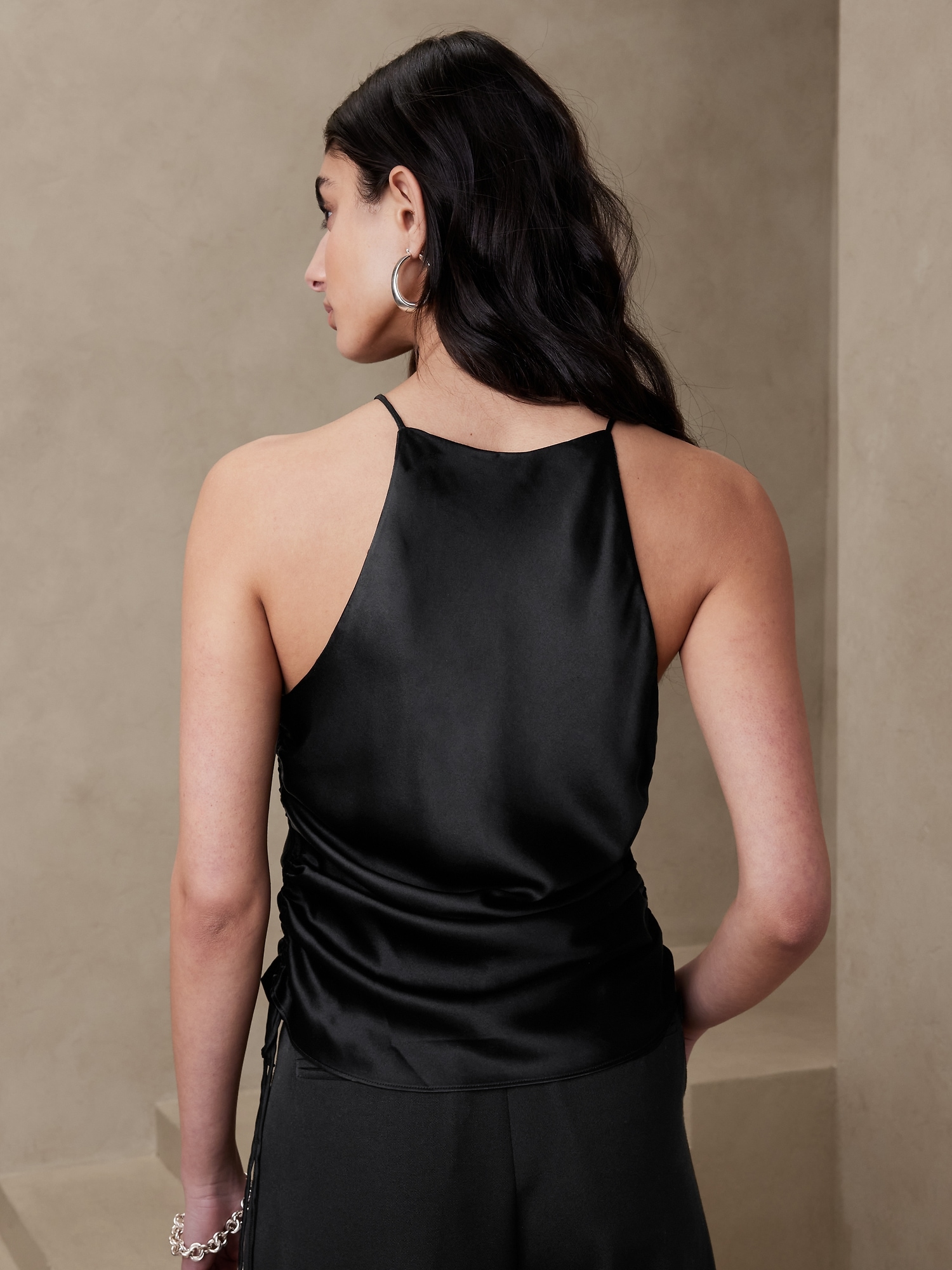 Sombra Ruched Silk Tank