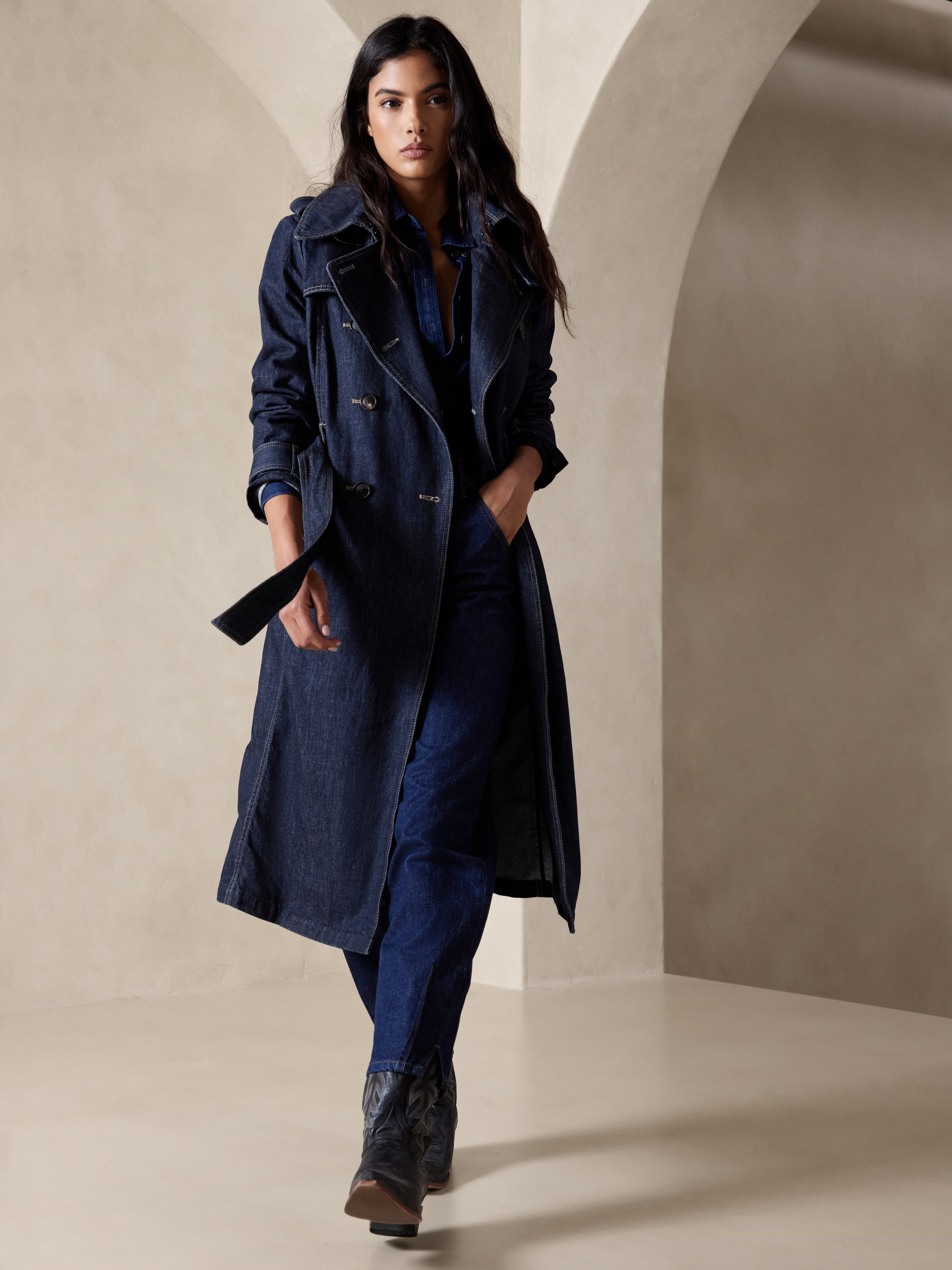 美品⭐︎BANANA REPUBLIC デニム トレンチコート BANANA REPUBLIC FACTORY STORE｜(W)BANANA REPUBLIC FACTORY