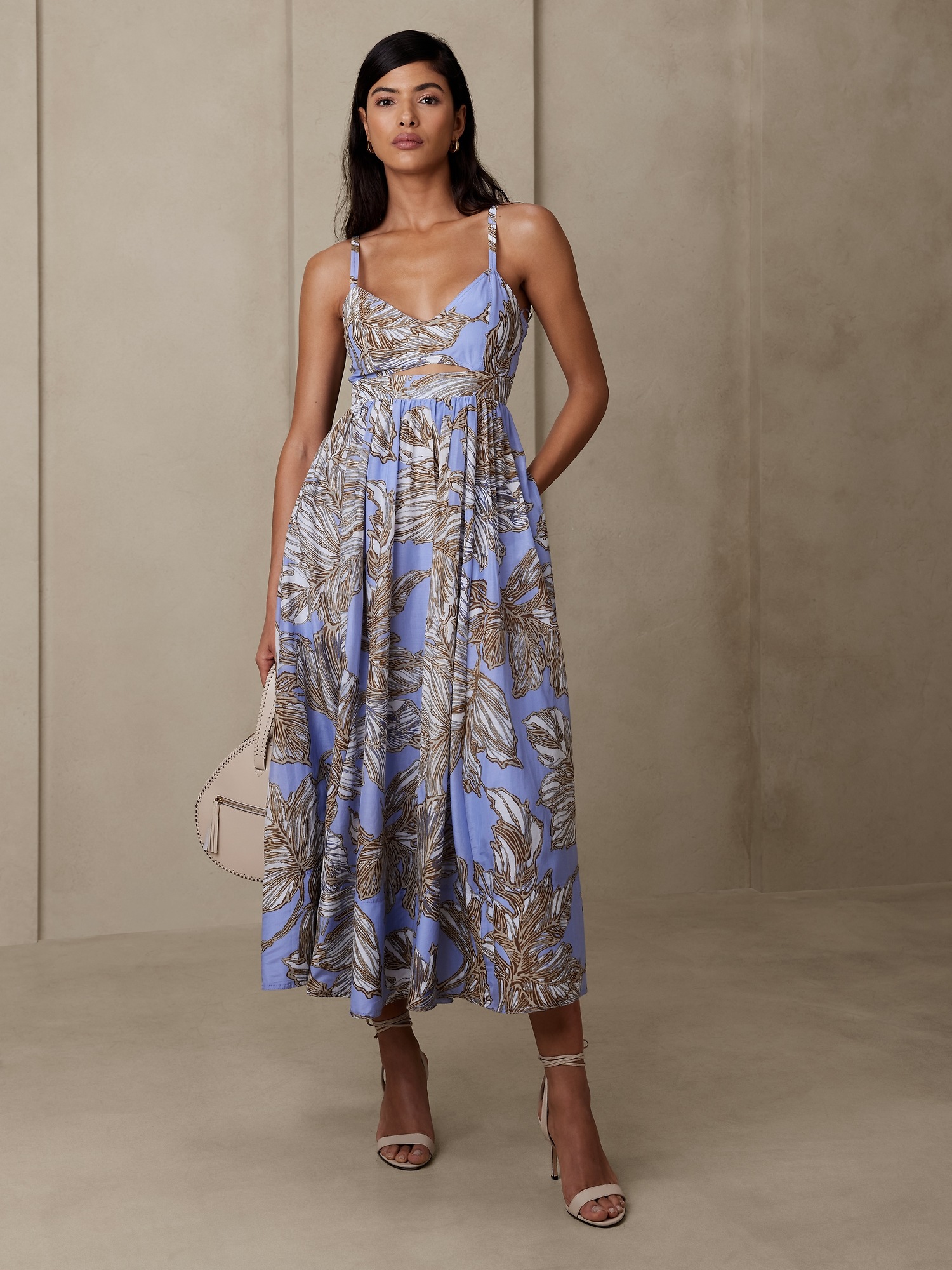 Isa Cotton Silk Dress Banana Republic