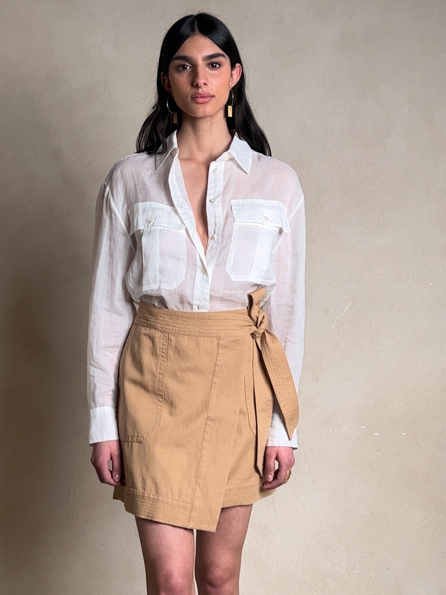 Republic Tessa Skirt | Cotton-Linen Mini Banana