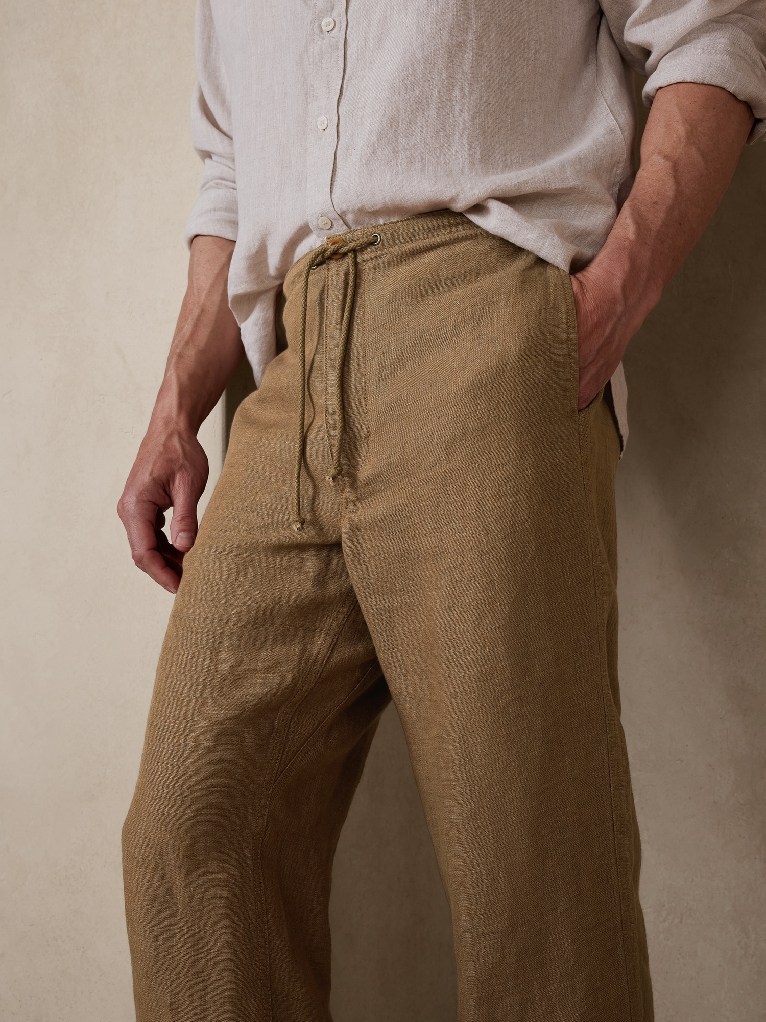 Banana Republic Castello Linen-Cotton Pant beige - 628963002