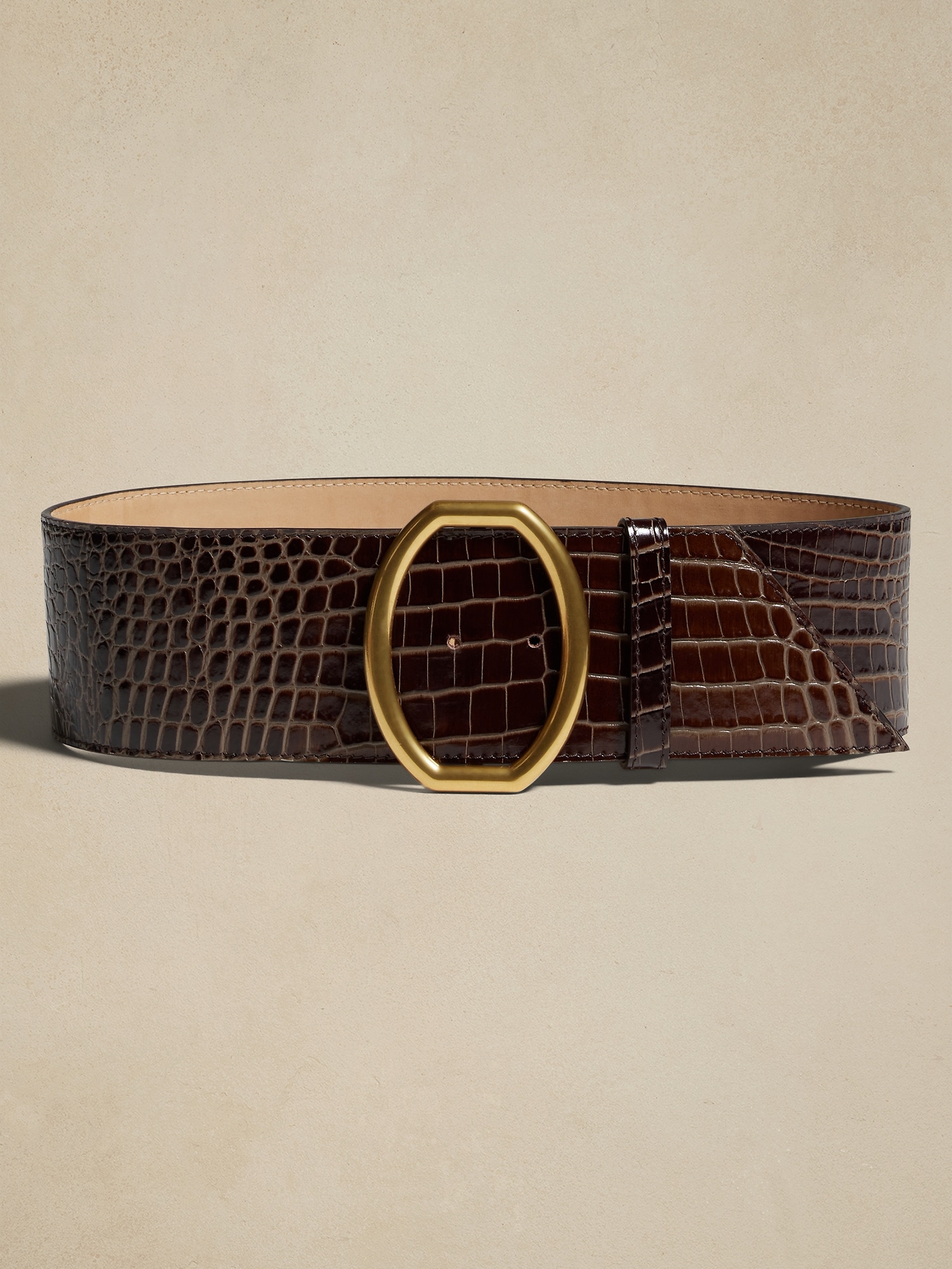 Banana Republic Ravello Embossed Leather Belt brown. 1