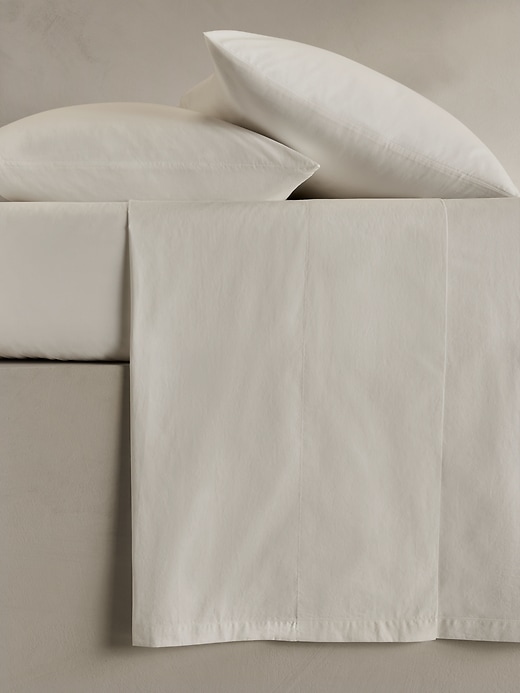 Washed Cotton Percale Flat Sheet