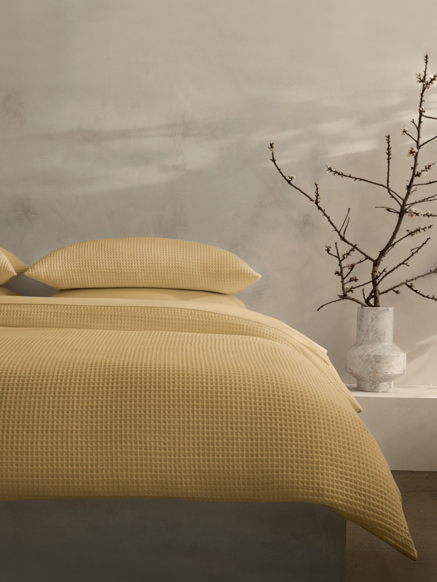 Image number 1 showing, Cotton Waffle-Weave Duvet Cover