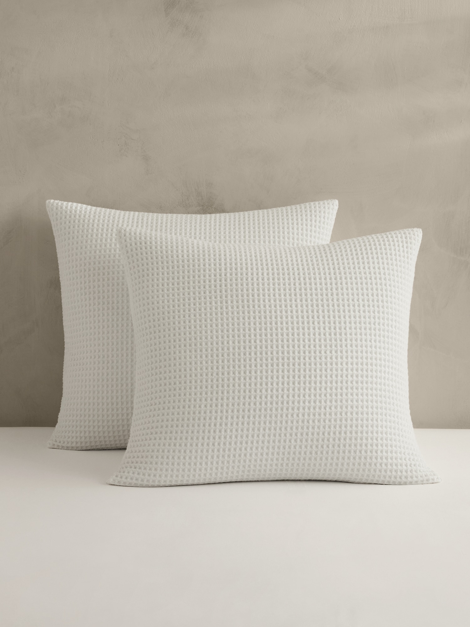 Banana Republic Cotton Waffle-Weave Shams white. 1